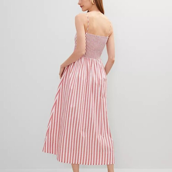 NWT Ann Taylor Petite Striped Maxi Flare Dress 12P - Picture 2 of 6